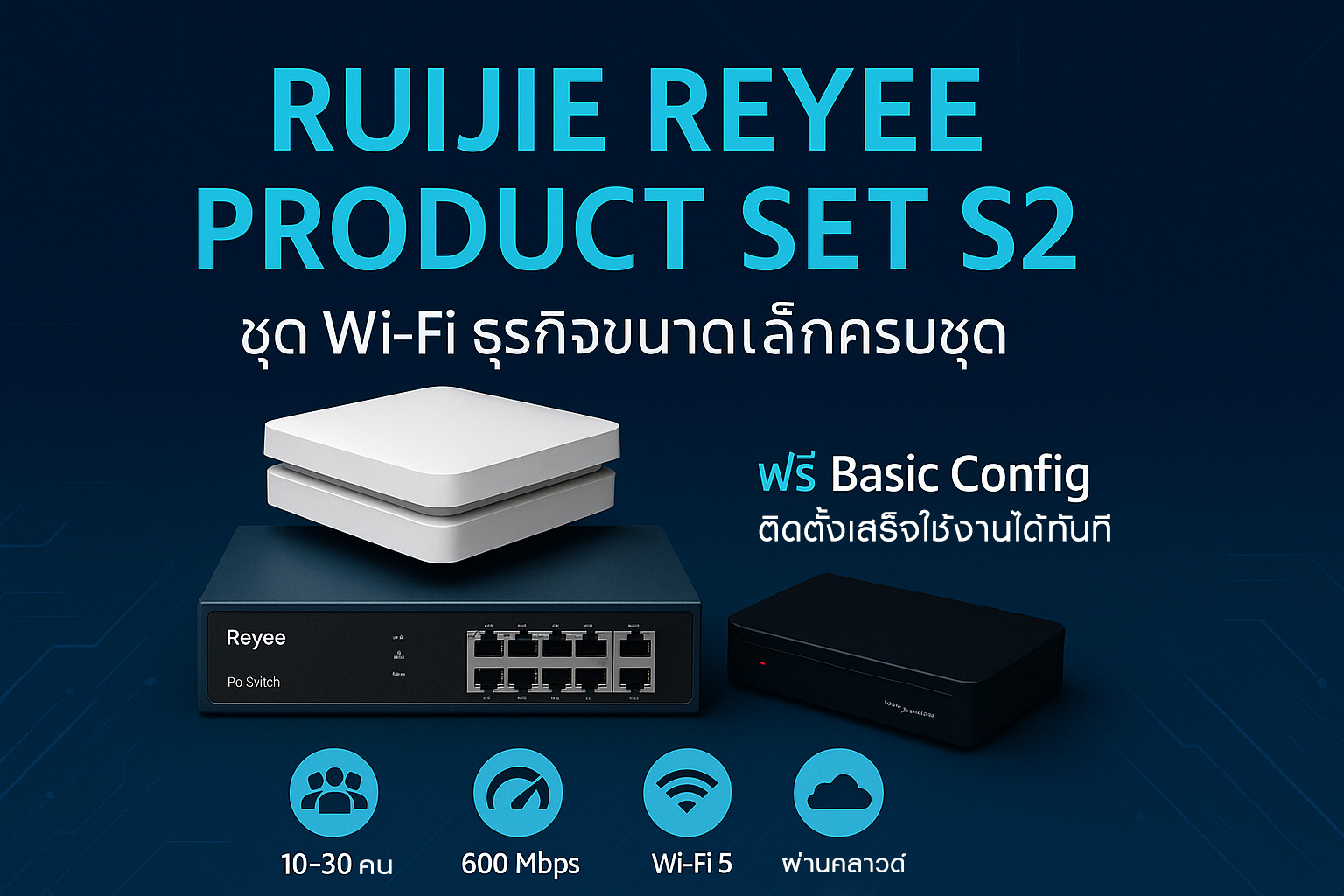 Ruijie Reyee Product Set S2 ชุดเครือข่าย Wi-Fi